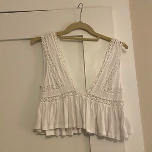 White Detailed Crop Top